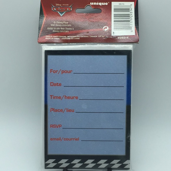 Disney Cars Lightning McQueen Party Invitations - Picture 4 of 6